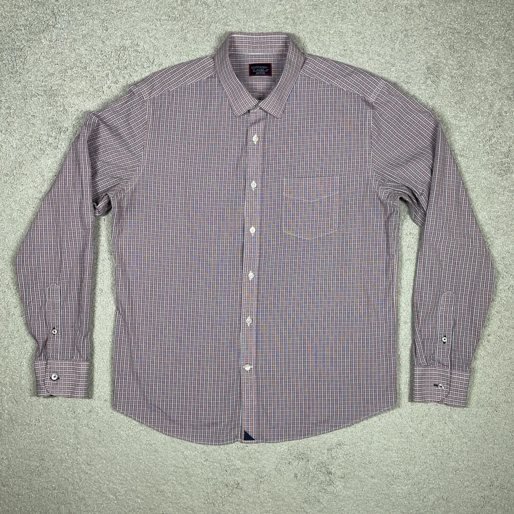 Untuckit Dress Shirt Mens Extra Large Slim Fit Wrinkle Free Cotton‎ Plaid